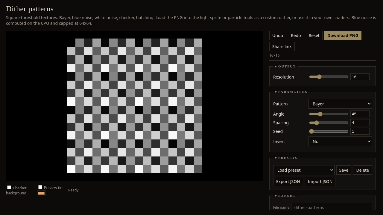 Dither Patterns screenshot